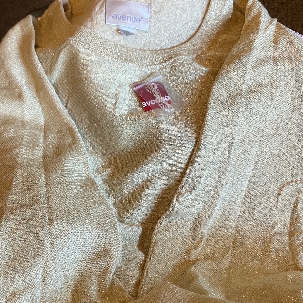 NEW W TAGS/Avenue Shimmering Gold & Silver Women's Top